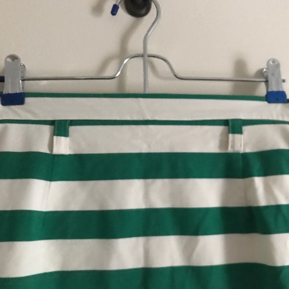Green and White Striped Cremieux Stretch Skirt - Picture 3 of 5